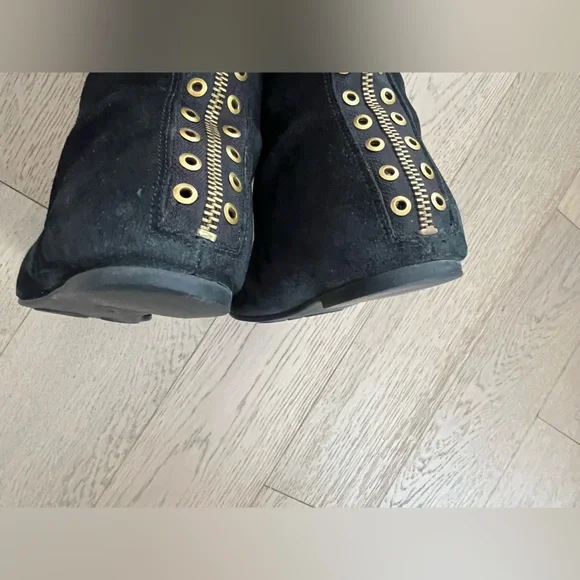 Marc by Marc Jacobs Black Over-the-Knee Suede Boots with Patent Toe Cap Sz 37.5 - Picture 12 of 17